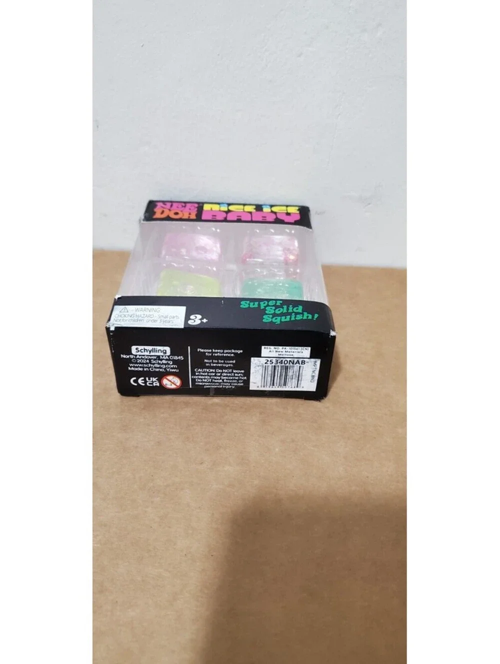 NeeDoh Nice Ice Doh Baby Super Solid Squish 4-Pack Schylling Glitter Cubes Tikto